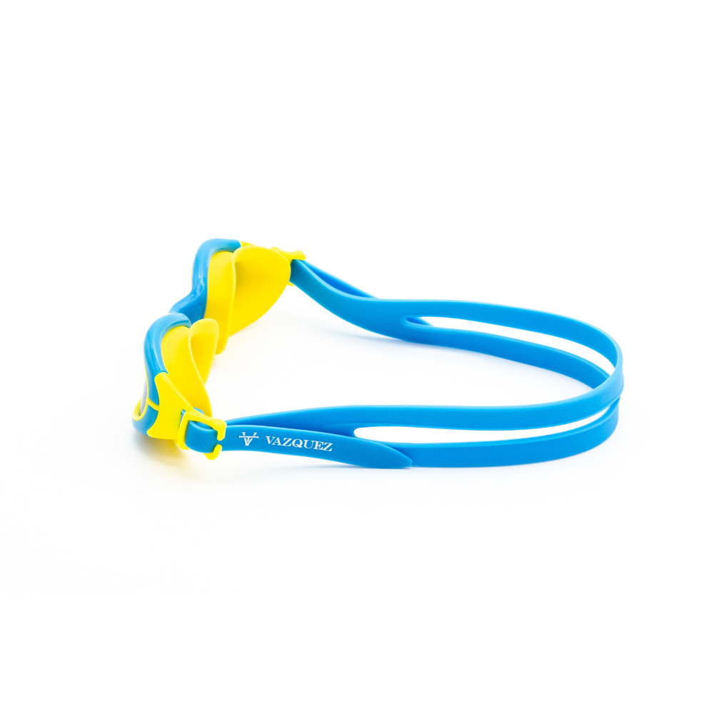 Blue and Yellow Vazquez Goggz Kids Swimming Goggles - High-Quality Affordable Swim Goggles