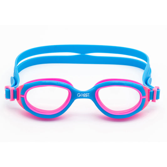 Pink and Blue Vazquez Goggz Kids Swimming Goggles - High-Quality Affordable Swim Goggles