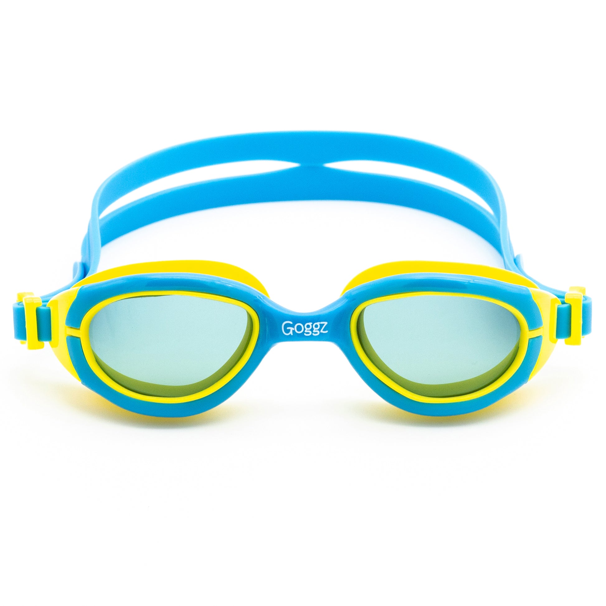 Blue and Yellow Vazquez - Goggz Kids Swimming Goggles - High-Quality Affordable Swim Goggles